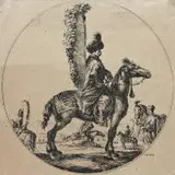 Stefano della Bella, Rotmistrz husarski Szczodrowski, l. 1648-1650, akwaforta, papier