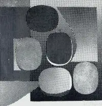 Kompozycja abstrakcyjna (Owale) by Henryk Stażewski, litografia, papier, sold Apr 2020