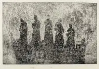 Jan Góra, Postacie IV, 1964 r., 1964, technika metalowa, papier