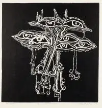 Stanisław Dawski, Wszystkooki, 1967 r., 1967, linoryt, papier
