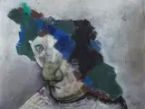 Stasys Eidrigevičius, Zielono mi, 1992 r., 1992, pastel, papier