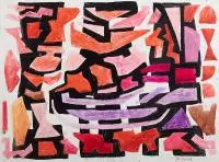 Józef Jarema, Kompozycja abstrakcyjna, akwarela, gwasz, papier, 32