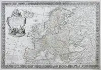Guillaume Danet, L’europe divisée dans ses principaux etats…, Mapa Europy, Paryż 1731 r. miedzioryt kolorowany liniowo