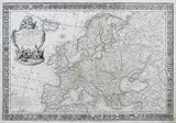 Guillaume Danet, L’europe divisée dans ses principaux etats…, Mapa Europy, Paryż 1731 r. miedzioryt kolorowany liniowo
