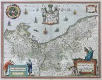 Joannes Janssonius Eilhardus Lubinus, Nova illustrissimi Ducatus Pomeraniae tabula…, Mapa Księstwa Pomorskiego, Amsterdam 1632 miedzioryt kolorowany w epoce, 38