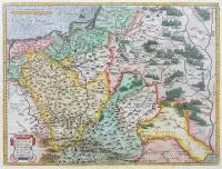 Wacław Grodecki, Poloniae finitimarumque locorum..., Mapa Polski i Wielkiego Księstwa Litewskiego, pochodząca z dzieła Abraham Orteliusa „Theatrum orbis terrarum", stan pierwszy, 1570 miedzioryt kolorowany, 37