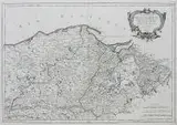 Paolo Santini, Carte de la Prusse Occidentale où sont tracées les Provinces…, Mapa Prus według Spadkobierców Homanna, stan pierwszy, Wenecja 1776 miedzioryt kolorowany liniowo w epoce