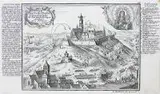 Gabriel Bodenehr, Das veste Closter Czenstochau…, Widok klasztoru na Jasnej Górze podczas oblężenia przez wojska szwedzkie w 1655 r., pochodzący z dzieła „Curioses Staats und Kriegs Theatrum in Pole…”, Augsburg 1720 miedzioryt, 17