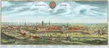 Matthäus Merian, Dantiscum/Dantzig, Widok Gdańska z Biskupiej Górki, pochodzący z dzieła „Topographia Electoratus Brandenburgici et Ducatus Pomeraniae”, Frankfurt n. Menem 1652 miedzioryt kolorowany, 21