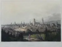 Robert Bowyer, Dantzic, Widok Gdańska, Londyn 1815 akwatinta barwna, 26