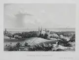 Henry Winkles, Kloster Oliva bei Danzig, Opactwo cysterskie w Oliwie, według B. Petersa, 1840 staloryt