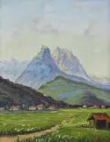 Władysław Jahl, Pejzaż alpejski, 1947 r., 1947, olej, płótno
