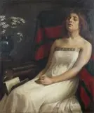Melancholia, 1903 r. by Zofia Sieniawska-Majewska, 1903, olej, płótno, 100, sold Feb 2020