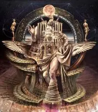 Daniel Pawłowski, Babel, 2019, 2019, olej, szlagmetal, płótno
