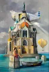 Artur Kolba, Wieża Babel czyli utopię utopię, 2016, 2016, olej, płótno