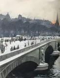 Odo Dobrowolski, Paryski most (Pont de l’Alma), ok. 1910 r., 1910, technika mieszana, papier