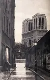 Odo Dobrowolski, Nokturn Paryski. Widok na Notre Dame, 1911 r., 1911, technika mieszana, papier