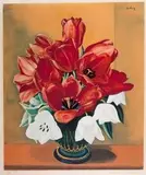Tulipany by Moïse Kisling, litografia barwna, papier, 55, sold Jan 2020