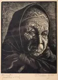Paweł Steller, Góralka z Wisły, 1934 r., 1934, drzeworyt, papier