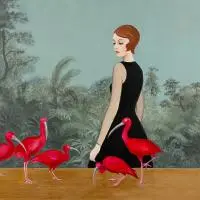 Patrycja Kruszyńska-Mikulska, Czerwone Ibisy, 2019, 2019, technika własna, płótno