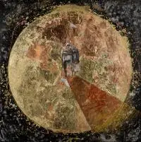 Mariola Świgulska, Podróż do gwiazd, 2019, 2019, akryl, szlagmetal, płótno