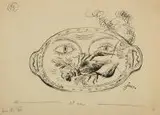 Jan Marcin Szancer, Homar na półmisku, tusz, piórko, papier, 22