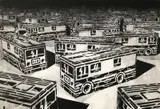 Mariusz Waras, M-CITY 754, 2014, 2014, spray, szablon, płótno