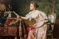 Władysław Czachórski, Zaproszenie, 1897 r., 1897, olej, płótno dublowane, 48