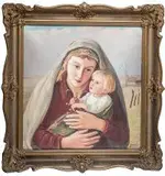 Madonna, lata 20-te XX w. by Wlastimil Hofman, olej, sklejka, sold Nov 2019