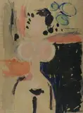 Akt, lata 60. XX w. by Tadeusz Dominiku, akwarela, papier, sold Nov 2019