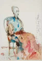 Jerzy Duda-Gracz, Postać, akwarela, ołówek, papier, 28