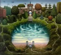 Jacek Yerka, Tajemniczy ogród, 2000, 2000, akryl, płótno