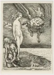 Andromeda by Konstanty Brandel, akwaforta, papier, sold Oct 2019