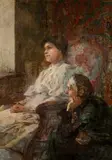 Zygmunt Papieski, Matka z córką, olej, płótno