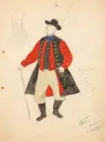 Jan Marcin Szancer, Młynarz, ołówek, akwarela, gwasz, papier