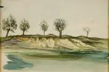 Drzewa na skarpie by Władysław Jan Pochwalski, akwarela, papier, sold Oct 2019
