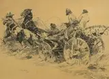 W drodze na targ, 1903 r. by Stanisław Bohusz-Siestrzeńcewicz, 1903, litografia, papier, sold Oct 2019