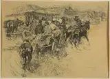 Targ koński by Stanisław Bohusz-Siestrzeńcewicz, litografia, papier, sold Oct 2019