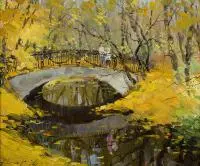 R. Adgamow, Park Skaryszewski, 1998 r., 1998, olej, płótno