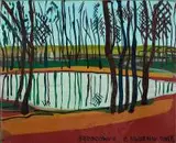 Brzozówka, 2008 r. by Edward Dwurnik, 2008, olej, plótno, sold Oct 2019