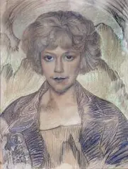 Stanisław Ignacy Witkiewicz, Portret Zofii Małeckiej, V 1927 r., pastel, papier brązowy, 60