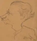 Zbigniew Pronaszko, Portret mężczyzny, 1941 r., 1941, ołówek, papier