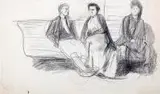 Artur Markowicz, W poczekalni, 1 ćw. XX w, ołówek, papier