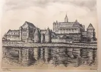 Paul Kreisel, Malbork, akwaforta, papier, 30