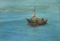 Marian Mokwa, U wybrzeży Stambułu, 1914 r., 1914, akwarela, papier