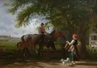 Friedrich Wilhelm Jäger, Przy studni, olej, płótno