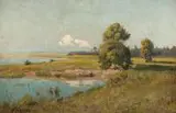 Wiktor Korecki, Pejzaż z rozlewiskiem, ok. 1920 r., 1920, olej, płótno