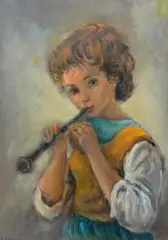 Katarzyna Librowicz, Flecistka, olej, płótno