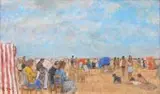 François Gall, Plaża w Deauville, olej, płótno, 27