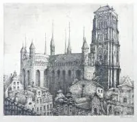 Paul Kreisel, Ponorama Gdańska, akwaforta, papier